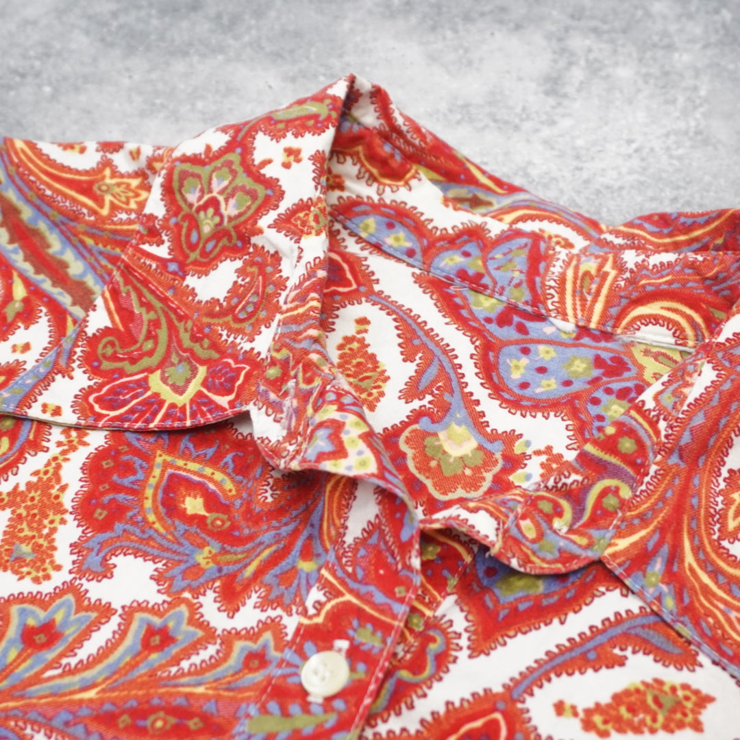 50s Colorful Paisley Button Up