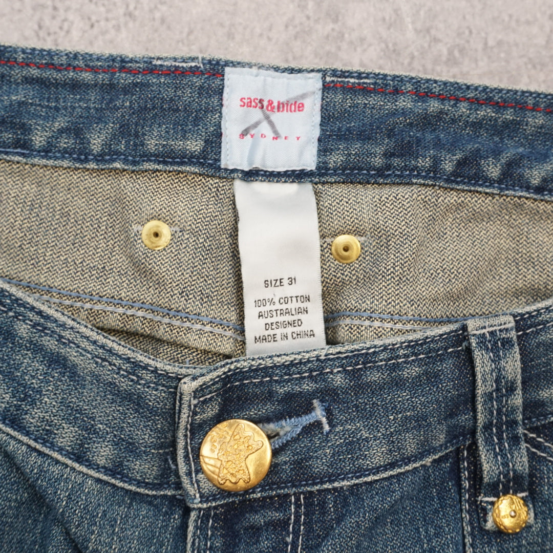 2000s Sass & Bide Flared Washed Jeans