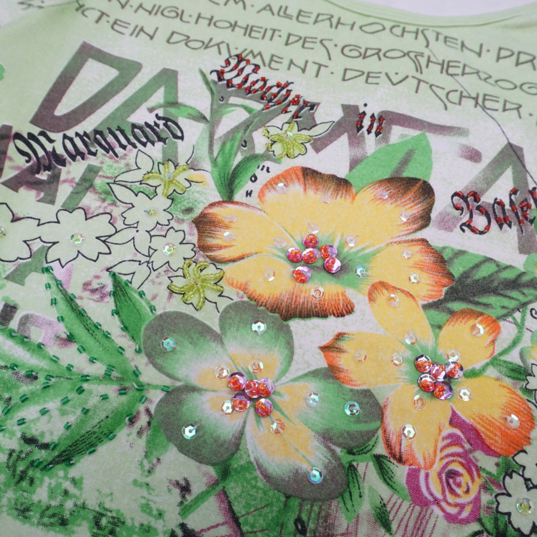 2000s Miss Sixty Graphic Floral T-Shirt