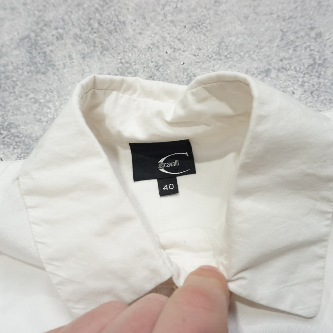 Just Cavali Pleated Button Up