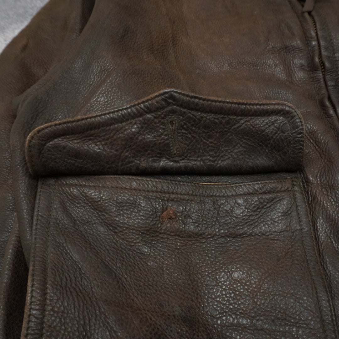 90s G. Monterry Aviator Leather Jacket
