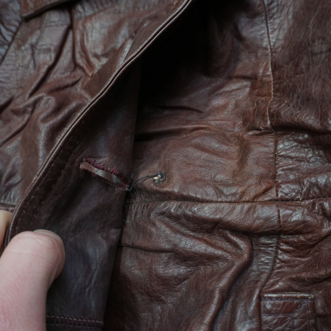 70s Made In Belgium Leather Trench Coat