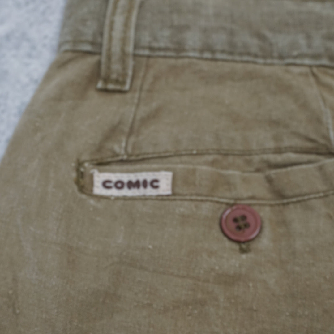 90s Comic Pleated Linen Blend Shorts