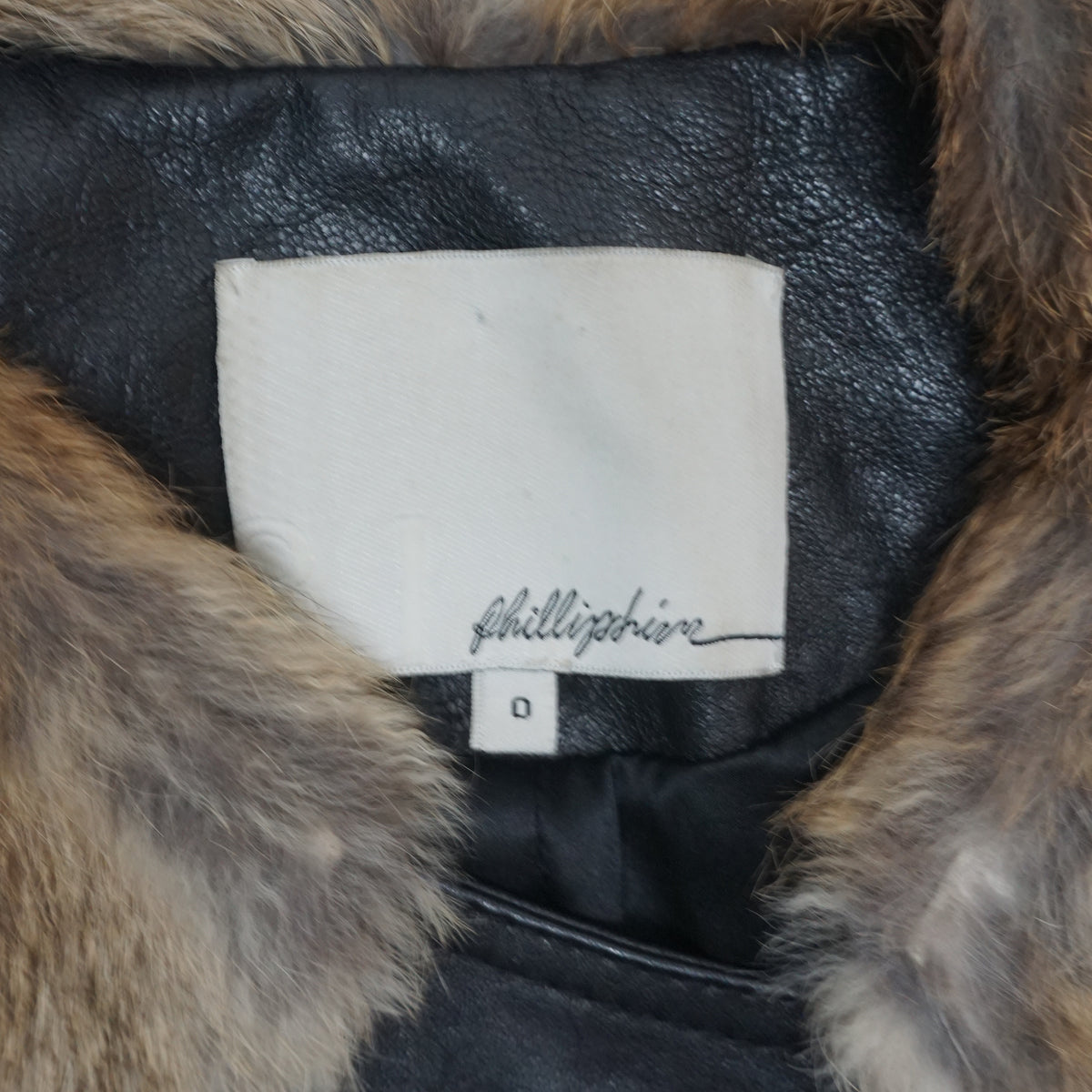 3.1 Phillip Lim Black Fur Collar Leather Jacket