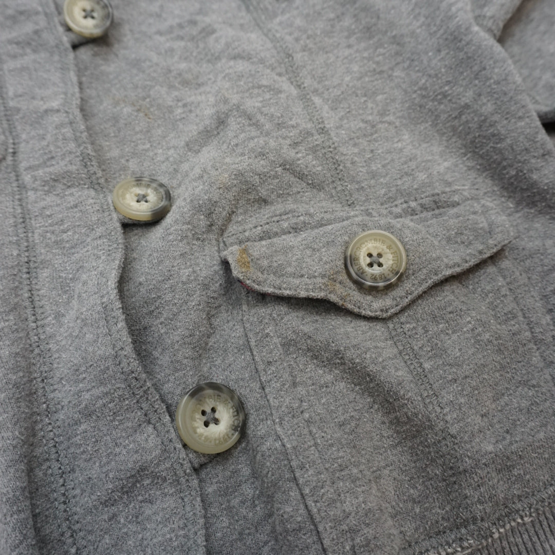 2000s Abercrombie & Fitch Faux Fur Trim Button Up Hoodie