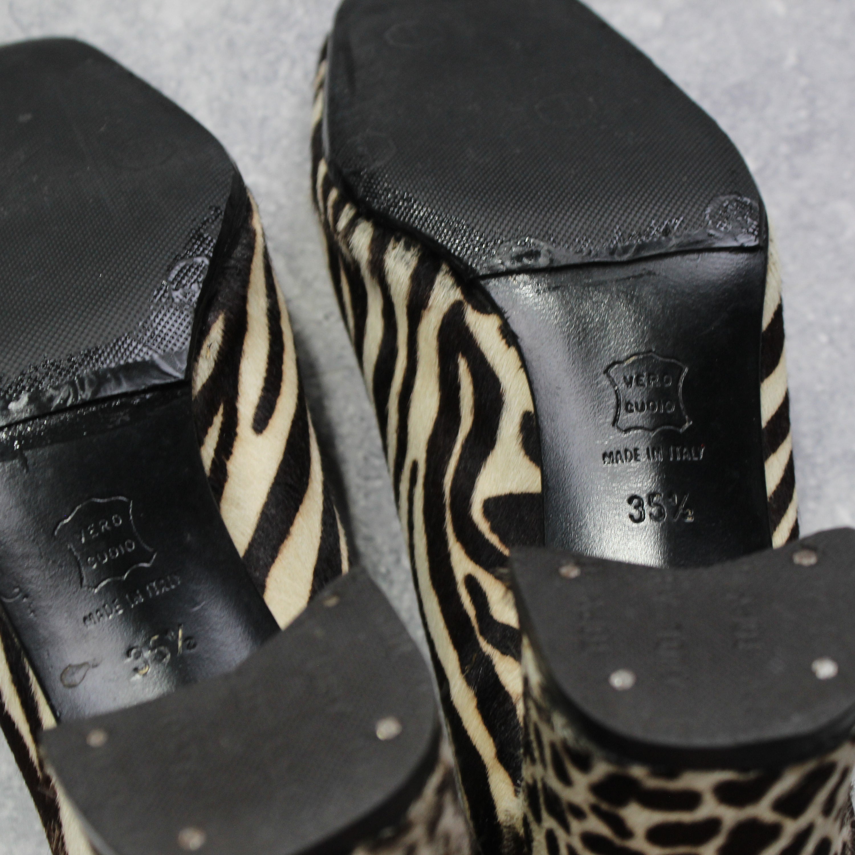 2000s Moschino Zebra Print Heels