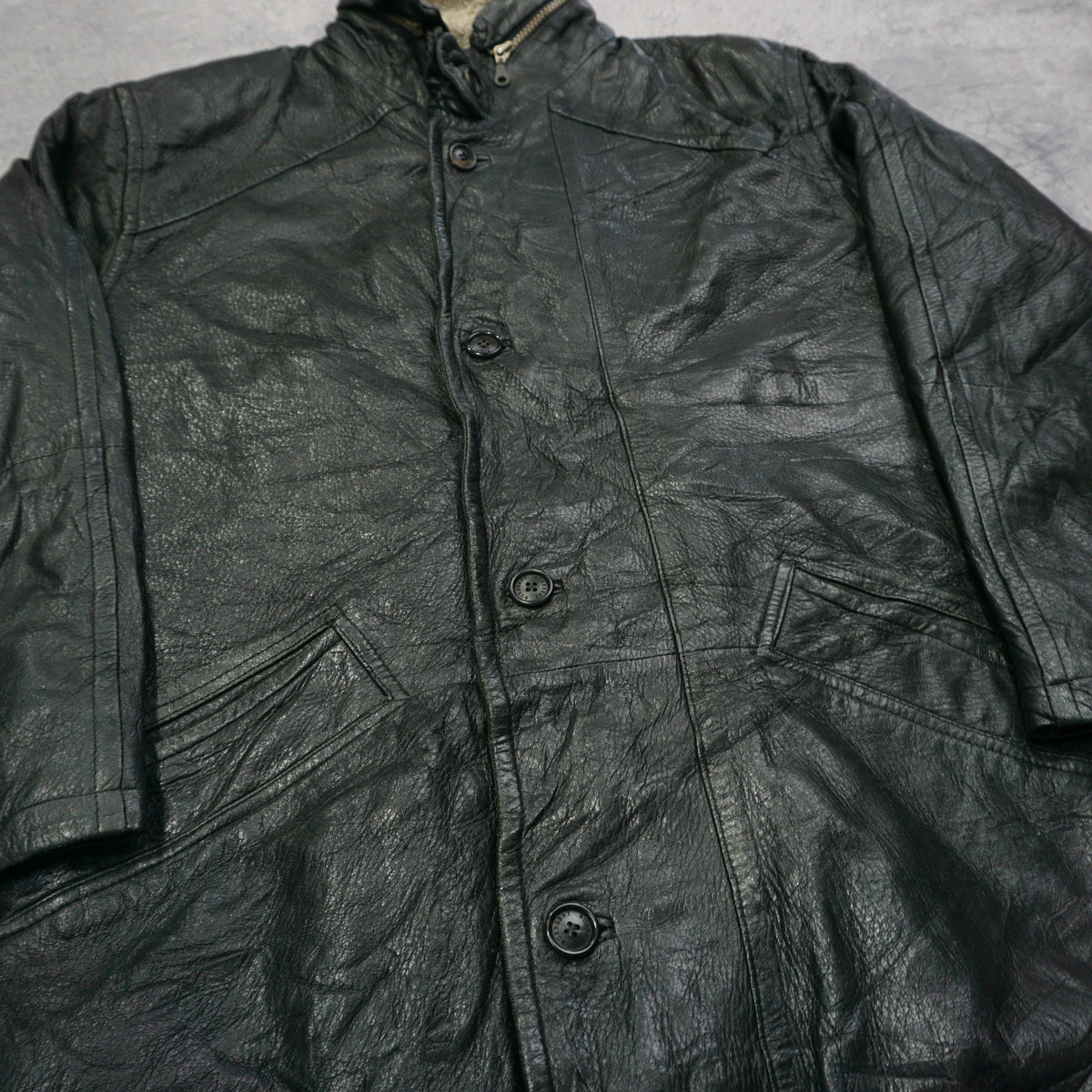 90s Burberry's Lined Leather Coat