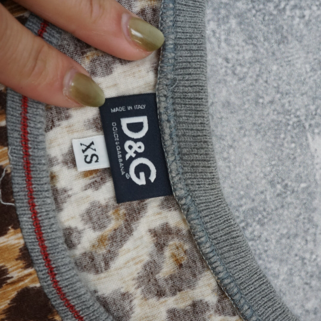2000s Dolce & Gabbana Jeans Leopard Print Tank Top