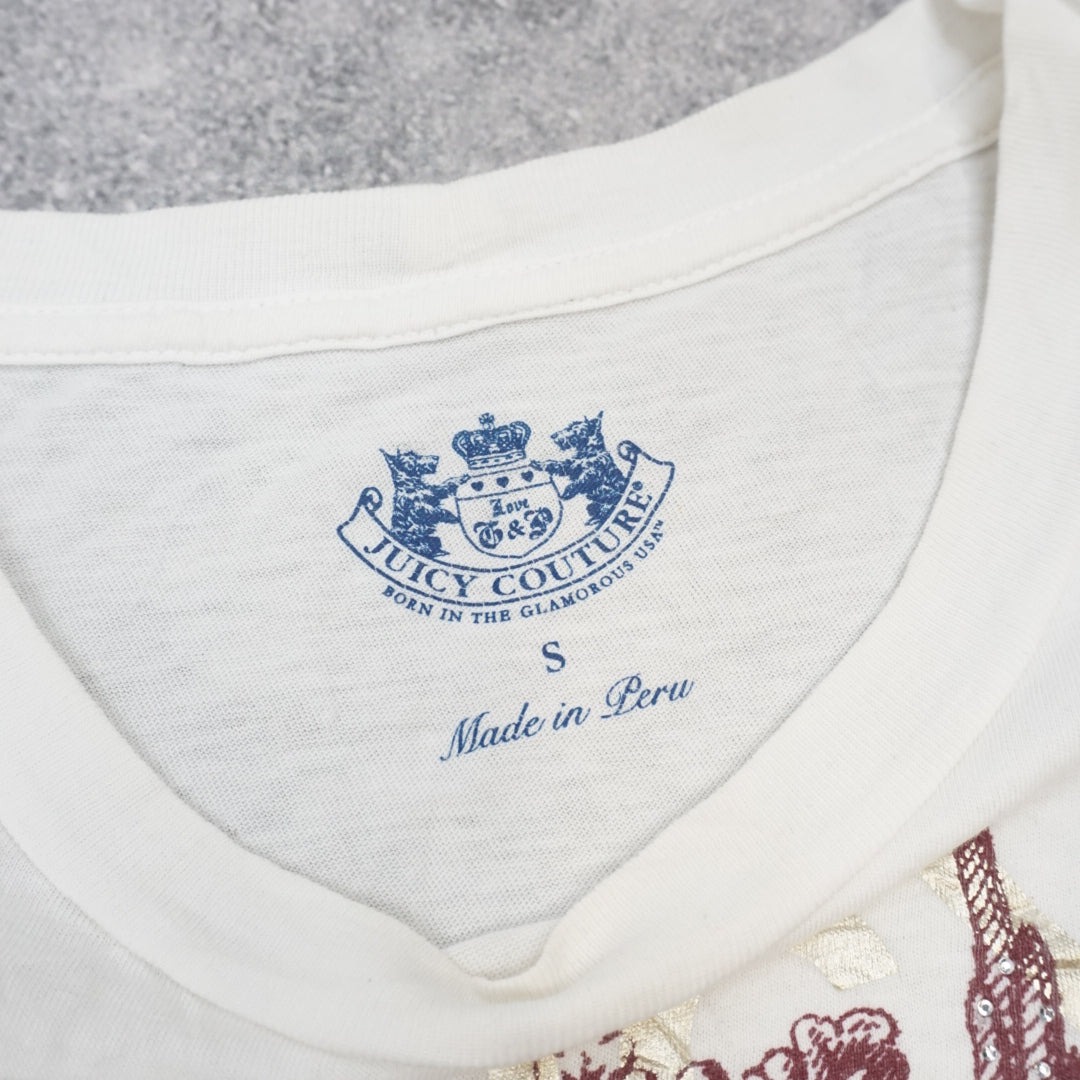 2000s Juicy Couture Graphic Rhinestone T-Shirt