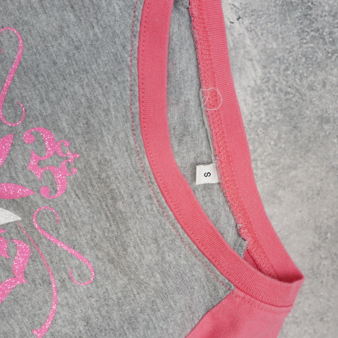 2000s Playboy Raglan Glitter Graphic T-Shirt Long Sleeve
