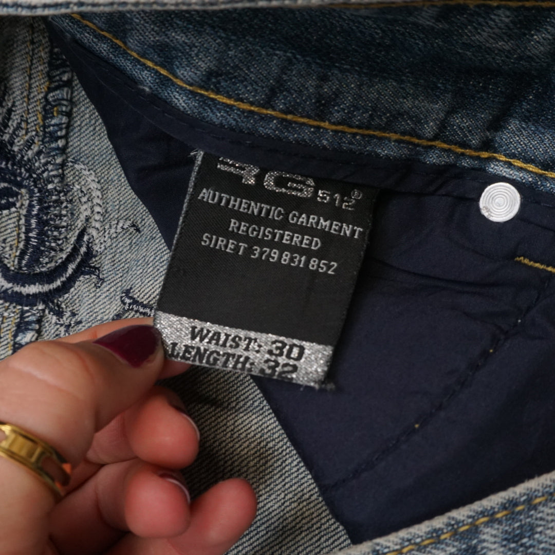 2000s Rg512 Embroidered Graphic Jeans