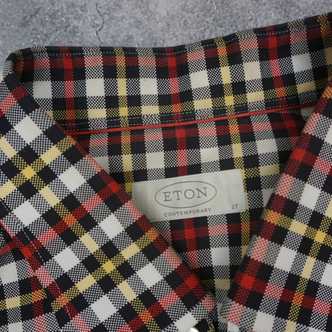 Eton Contemporary Checkered Button Up