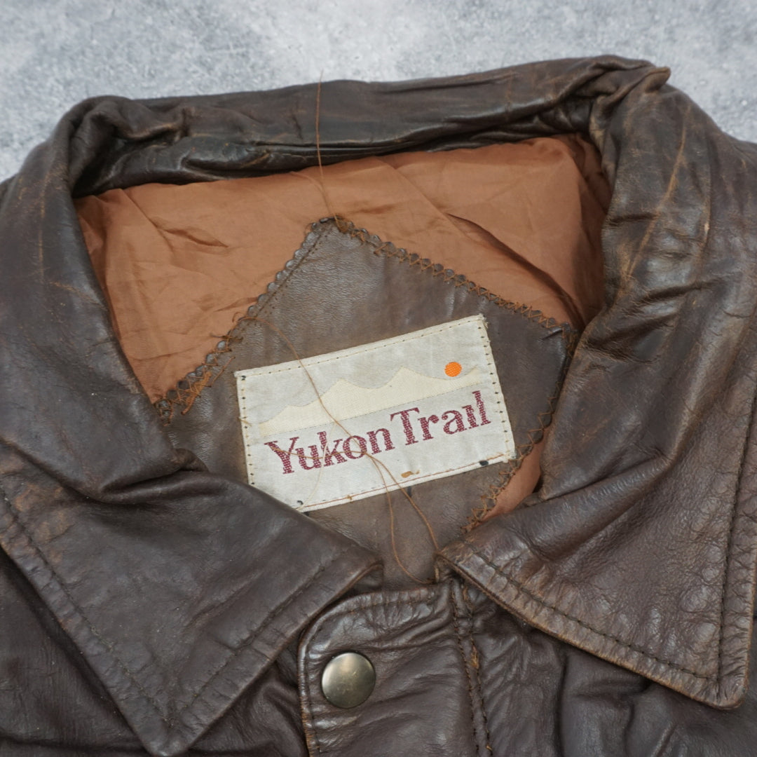 2000s Yukon Trail Bomber Leather Jacket