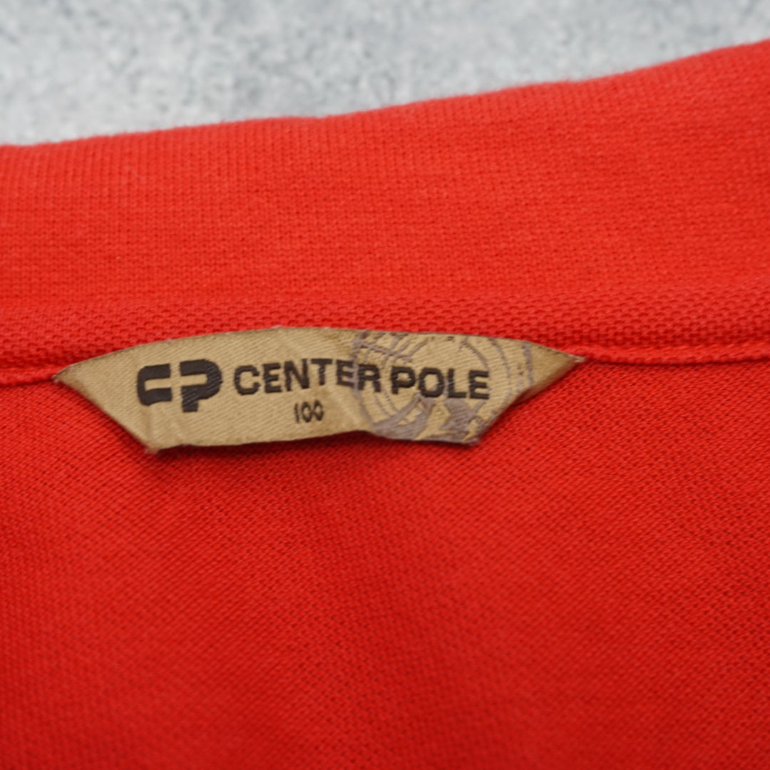 2000s Center Pole Long Sleeve Embroidered Polo
