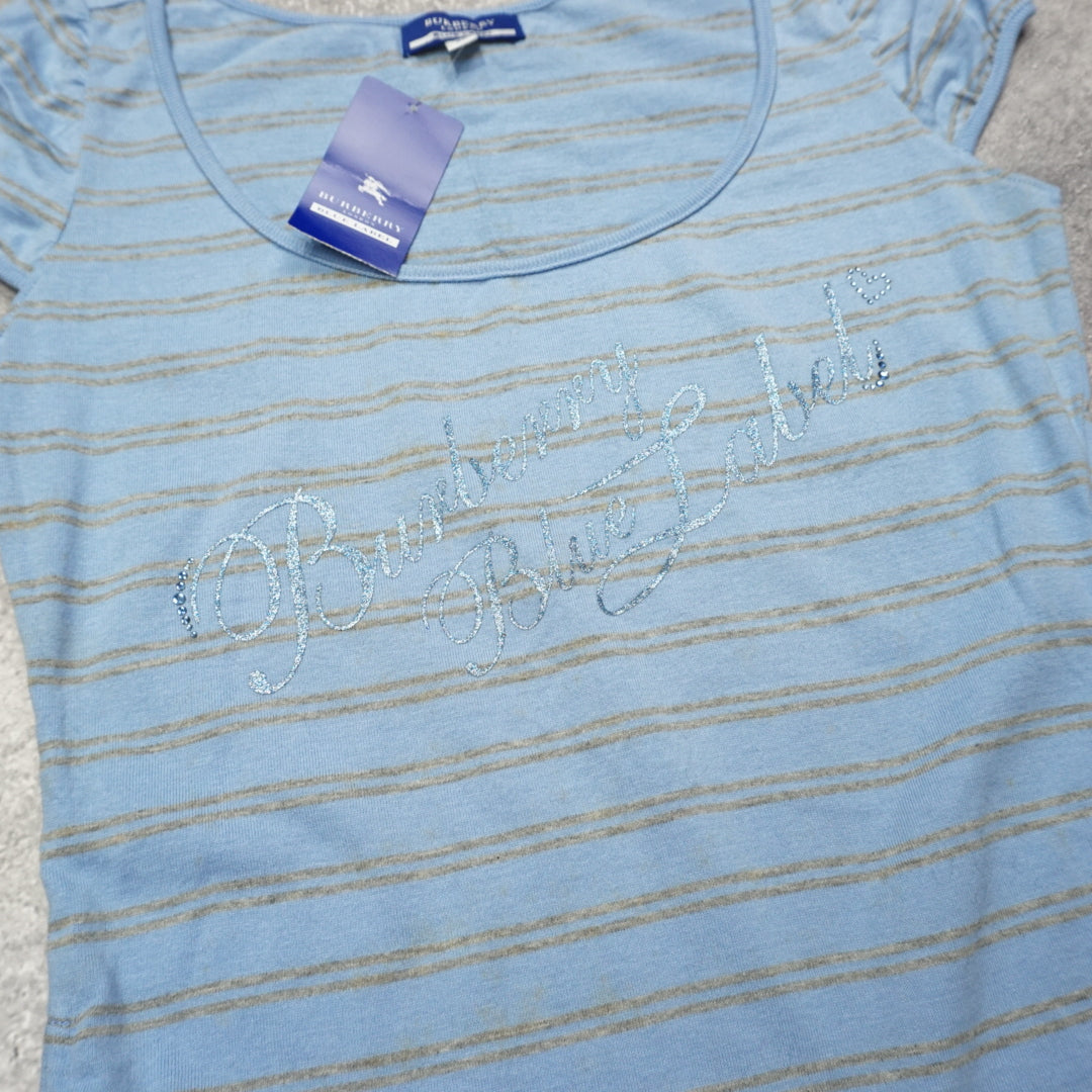 2000s Burberry Blue Label Striped Top
