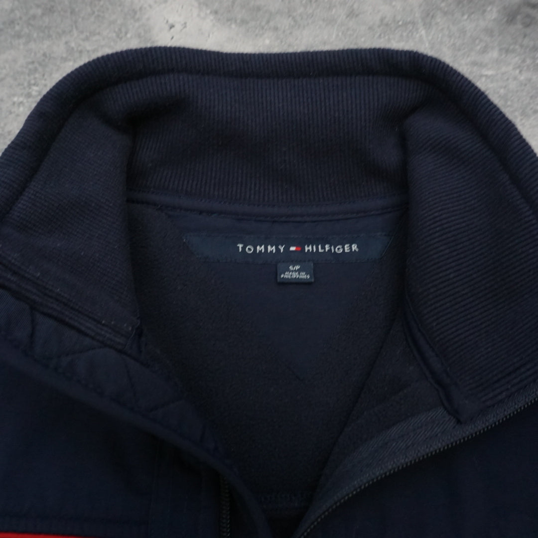 2000s Tommy Hilfiger Navy Red Stripe Track Jacket