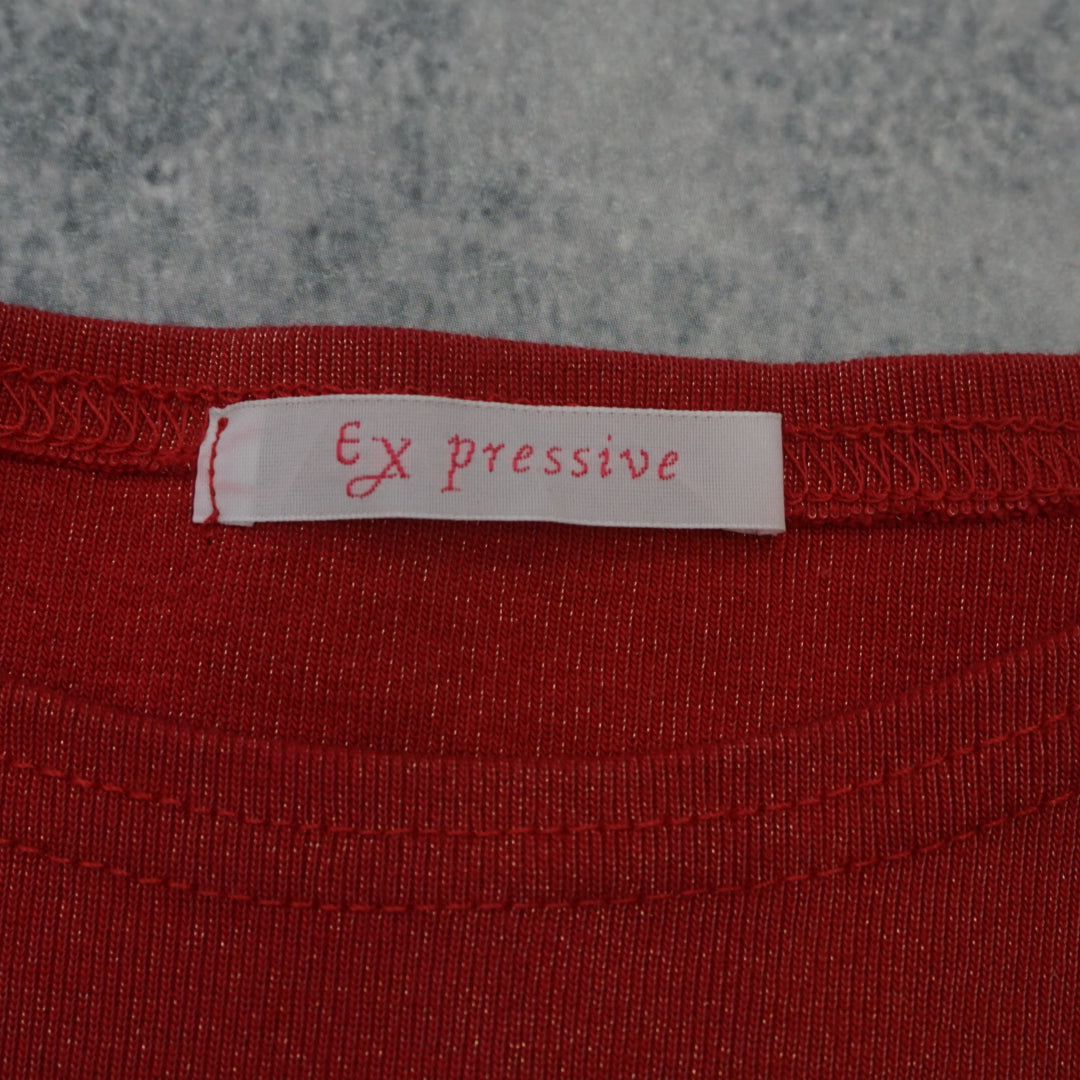 2000s Ex Pressive Lace Trim Top
