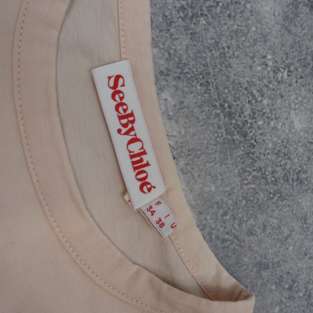2000s See By Chloé Logo Cropped T-Shirt
