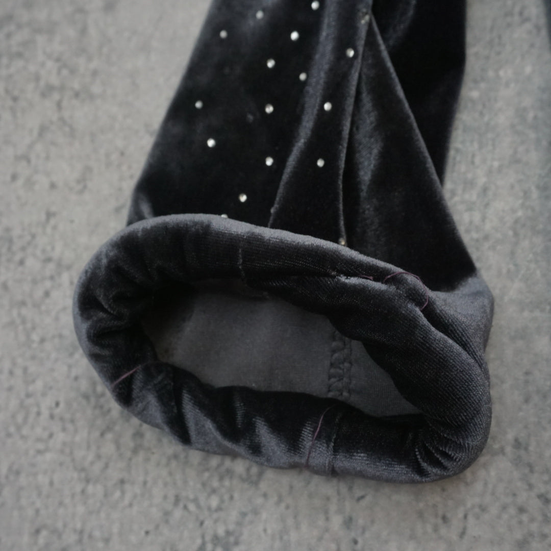 2000s Dolce & Gabbana Velvet Crystal Embellished Hoodie Jacket