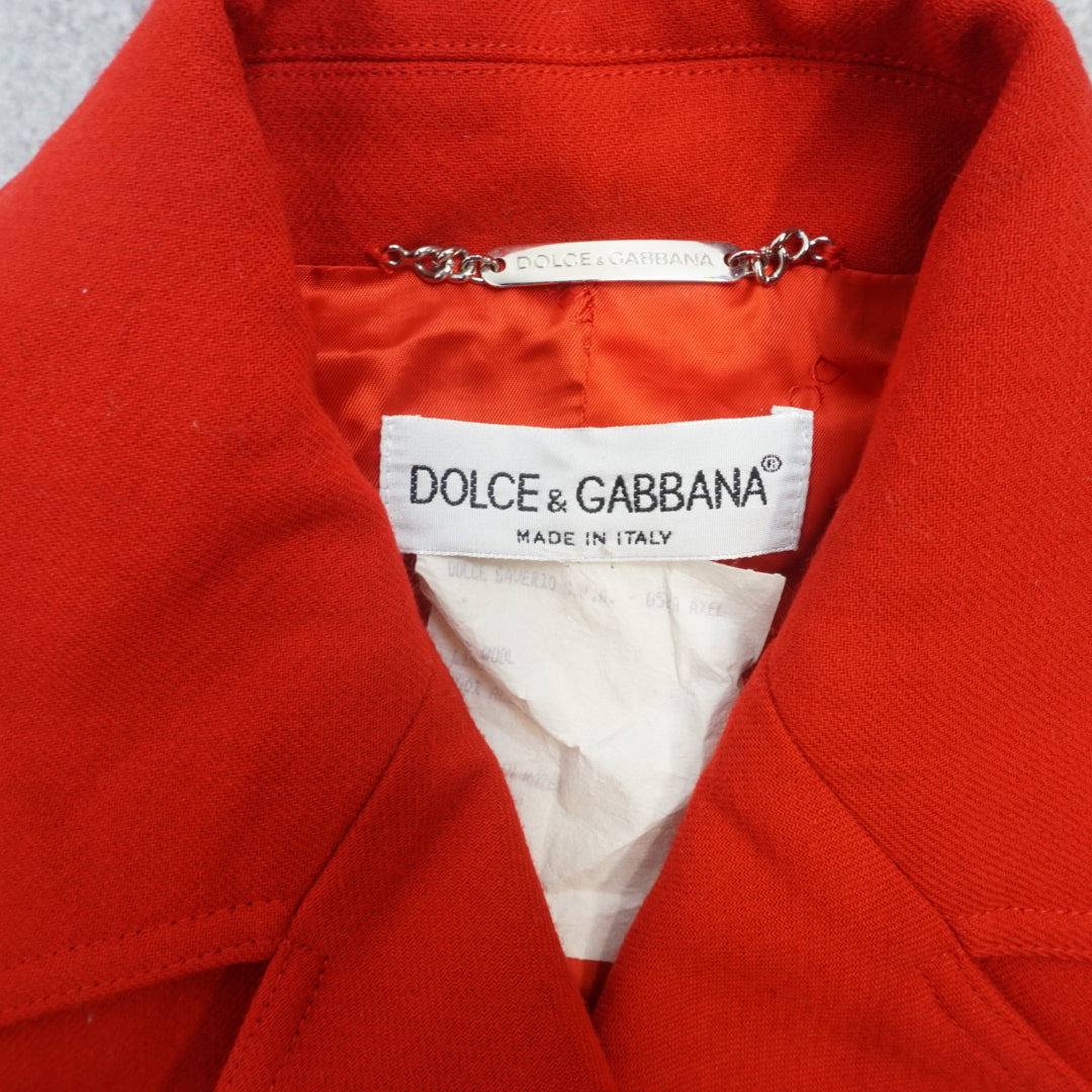 90s Dolce & Gabbana Red Utility Trench Coat