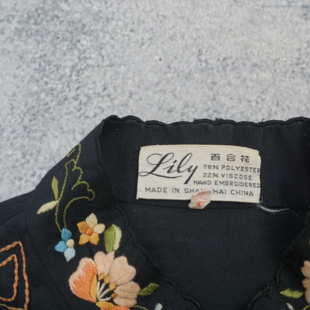 Lily Floral Embroidered Button Up