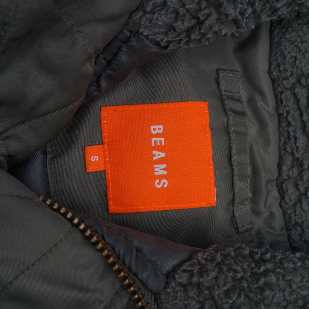 Beams N2B Faux Fur Hooded Puffer Jacket Bomber