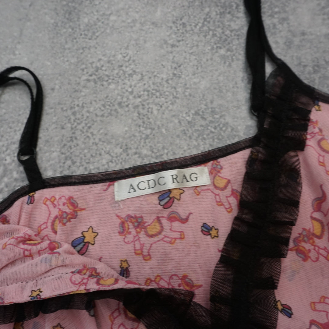 2000s ACDC Rag Patterned Cami