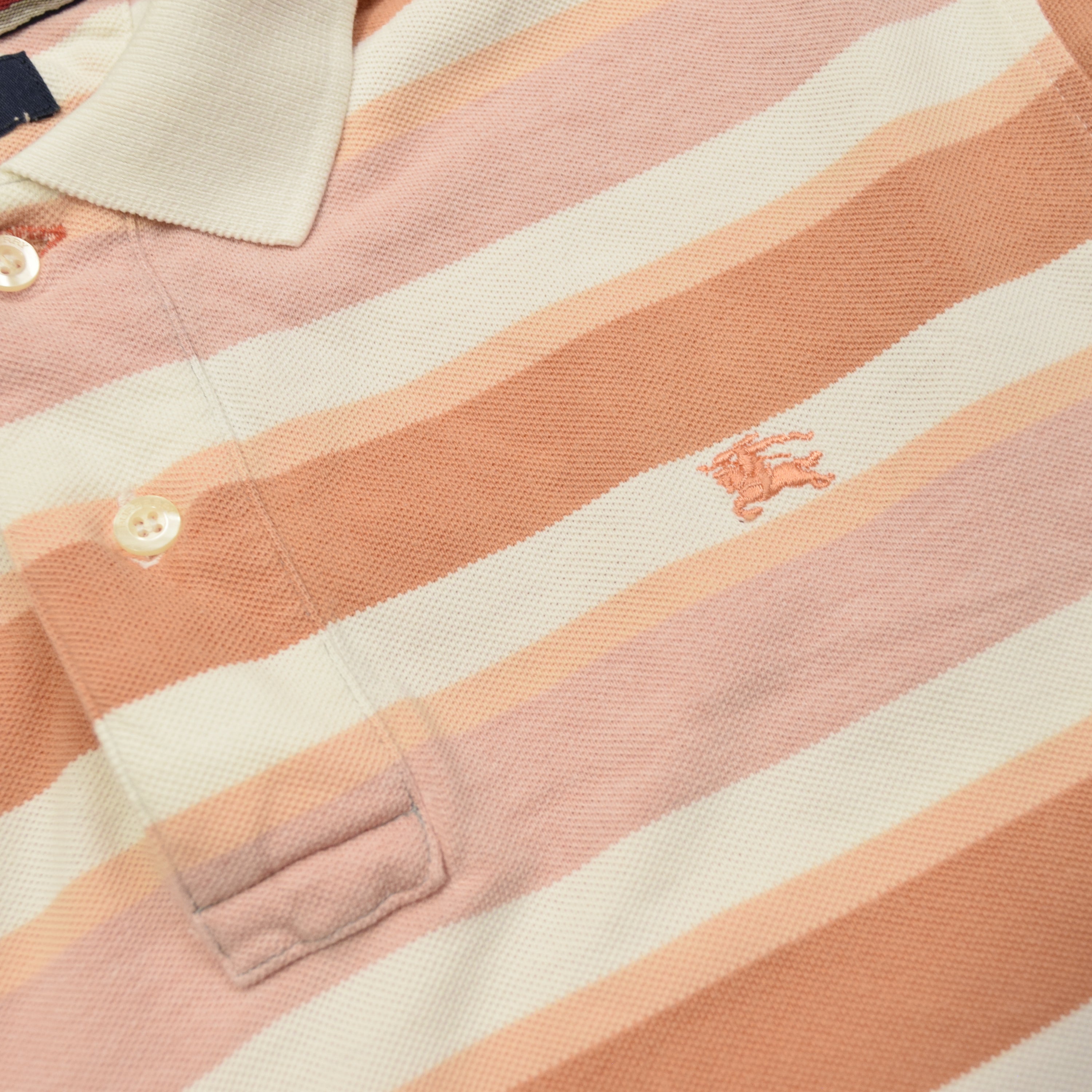 2000s Burberry Striped Polo