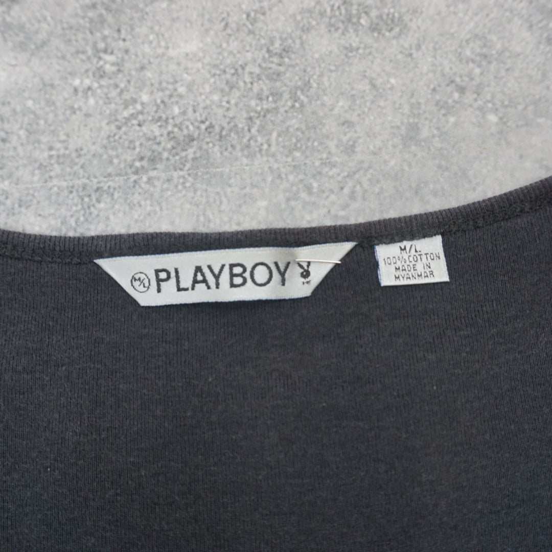 2000s Playboy Short Sleeve V-Neck Top