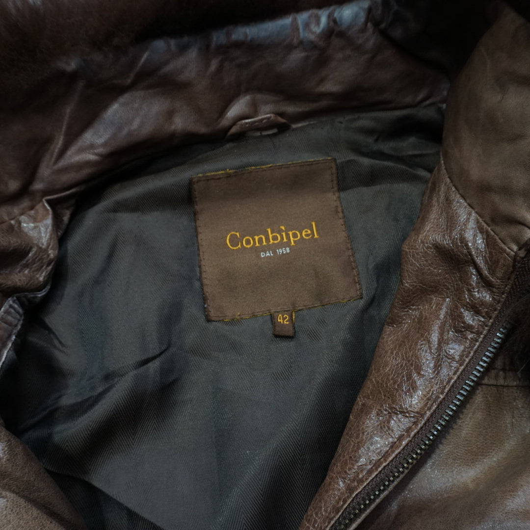 2000s Conbipel Racoon Fur Leather Jacket