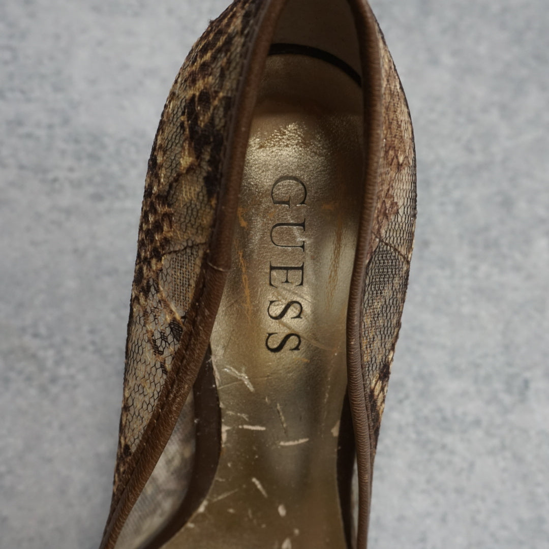 2000s Guess Lace Snake Skin Heels