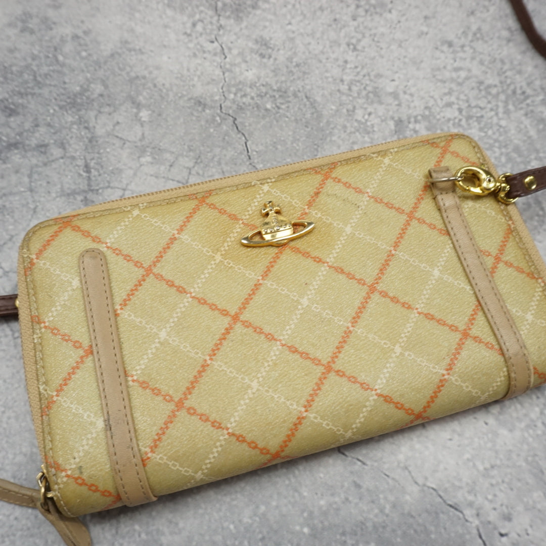 2000s Vivienne Westwood Orb Tartan Crossbody Sling Bag