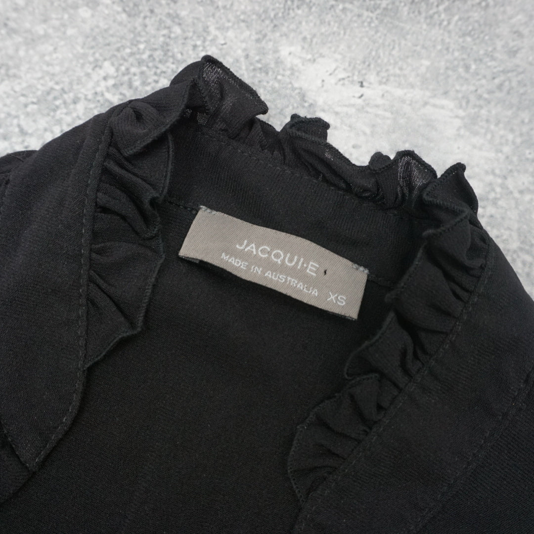 2000s Jacqui E Ruffle Front Blouse