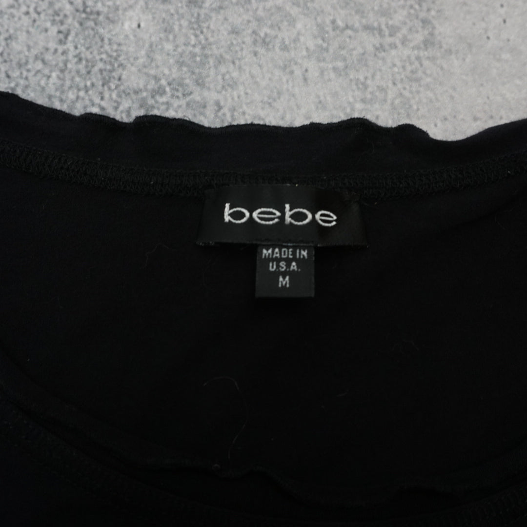 2000s Bebe Rhinestone Graphic T-Shirt