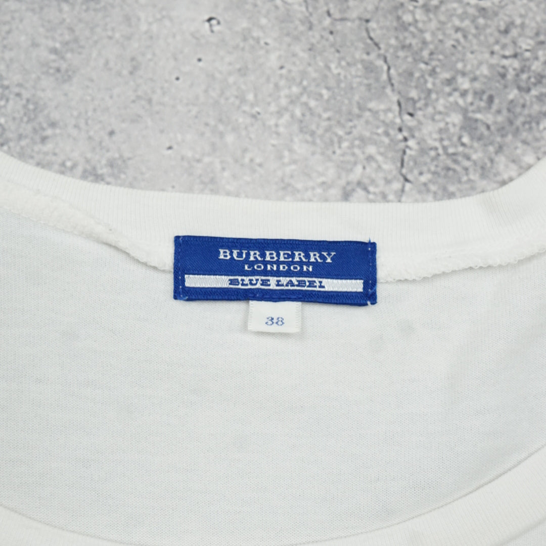 2000s Burberry London Blue Label Nova Check Shoulder T-Shirt
