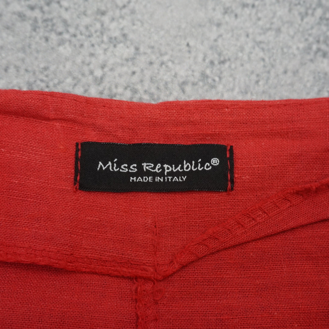 Miss Republic Linen A-Line Midi Skirt