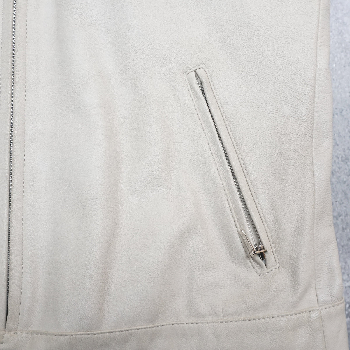 2000s Burberry Cream Leather Jacket