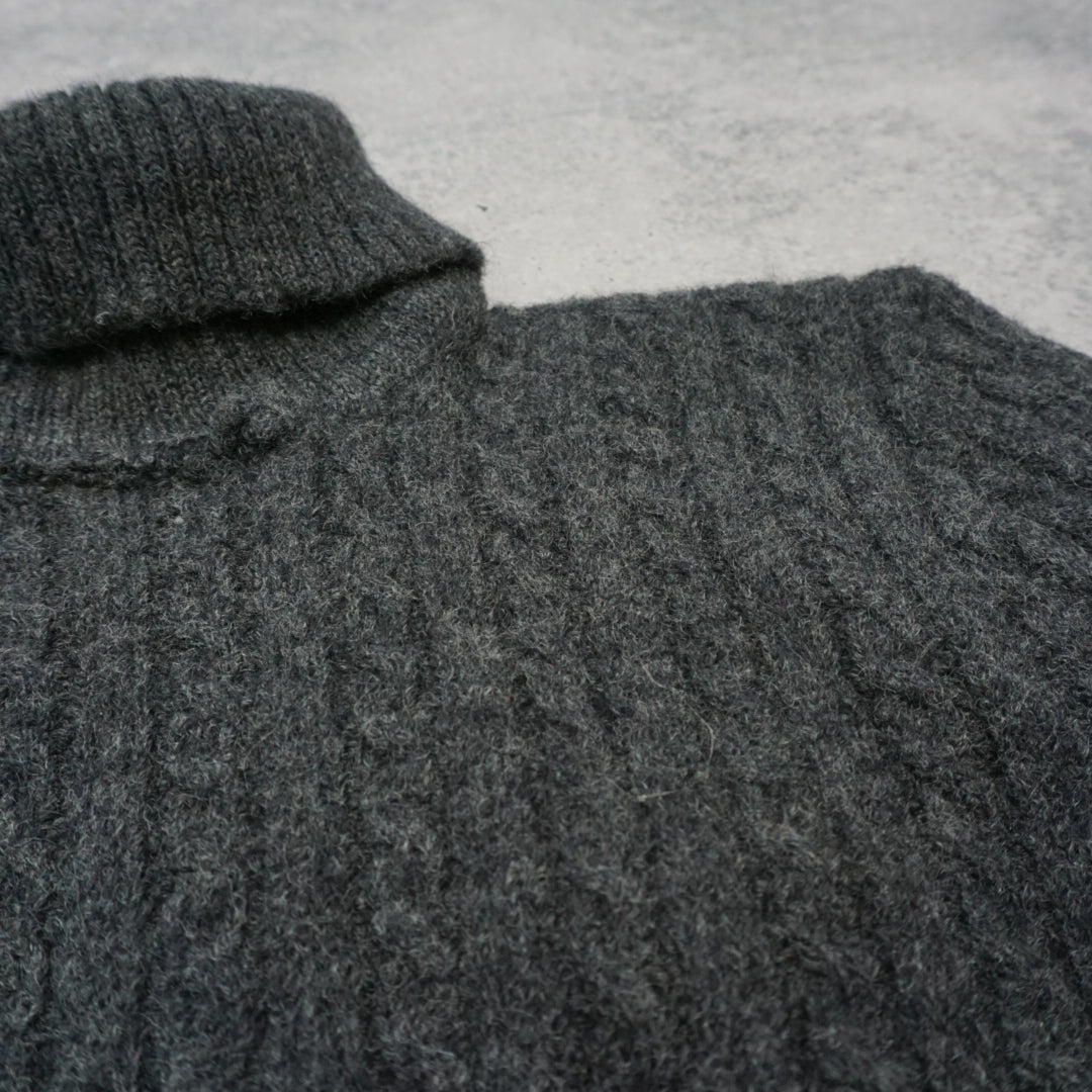 Cable Turtleneck Knit Sweater