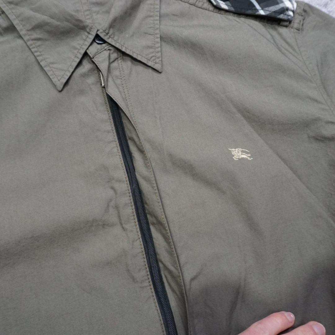 2000s Burberry Zip Up Shirt