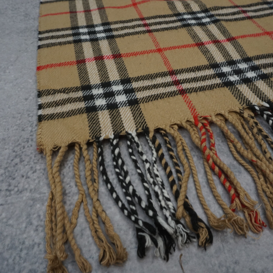 90s Burberrys Nova Check Lambswool Scarf