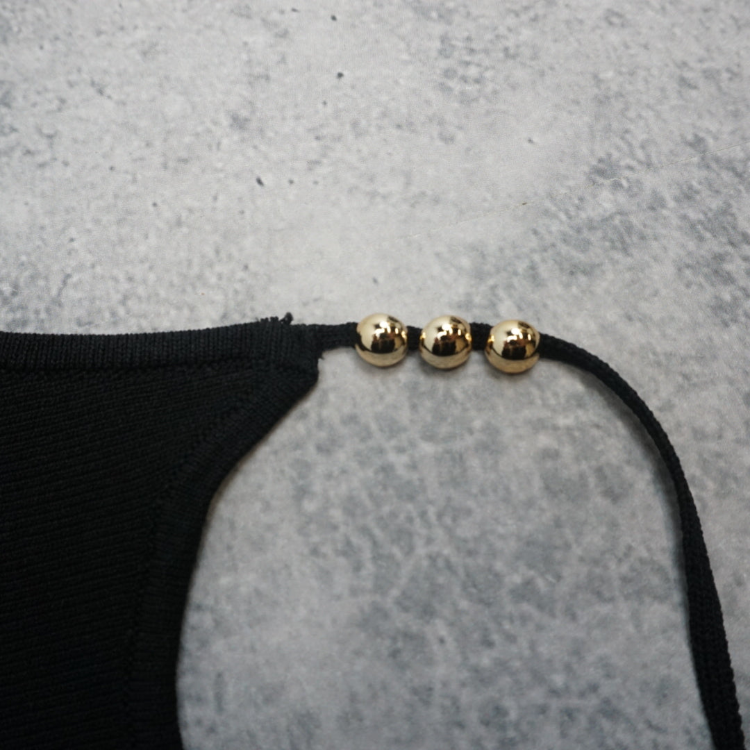 Gold Beaded Ribbed Cami