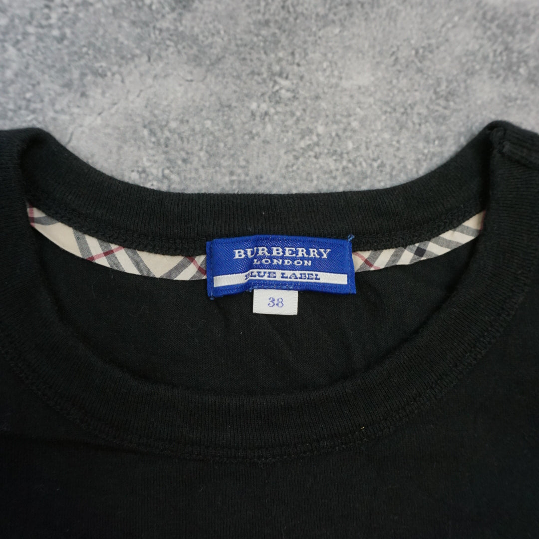 2000s Burberry Blue Label Embroidered Logo T-Shirt