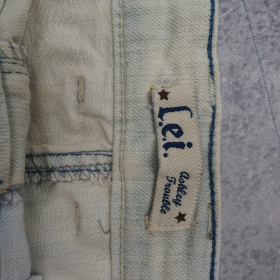 2000s Lei Denim Two-Tone Mini Skirt