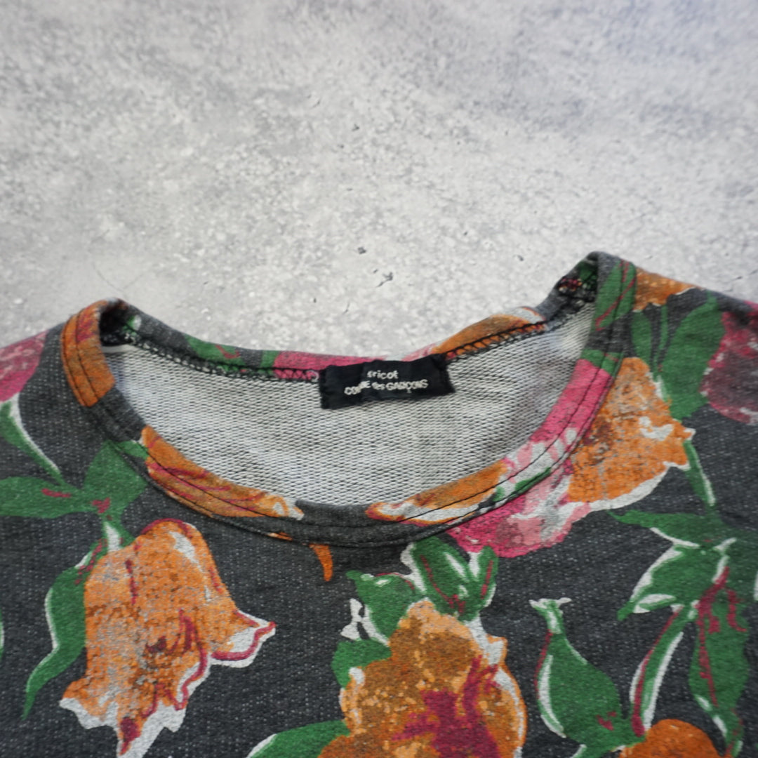 Comme Des Garcons Tricot Floral Print Sweater