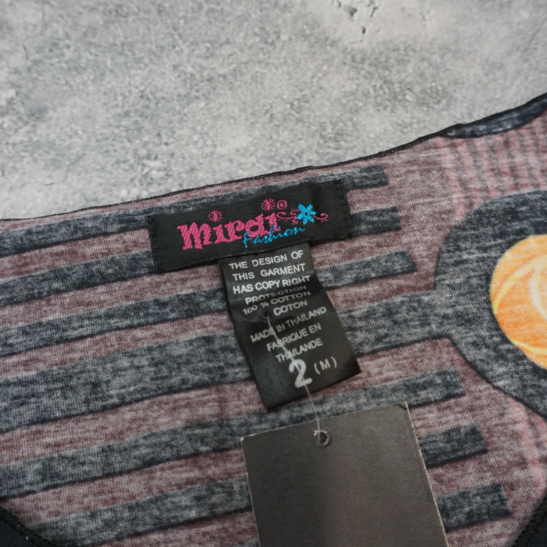 2000s Mirai Fashion Graphic Printed Top