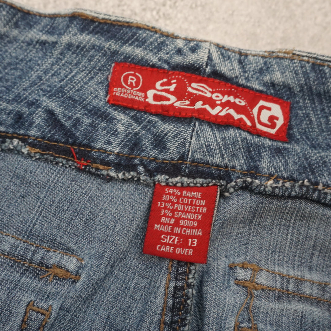 2000s Ci Sono Denim Cargo Utility Capri