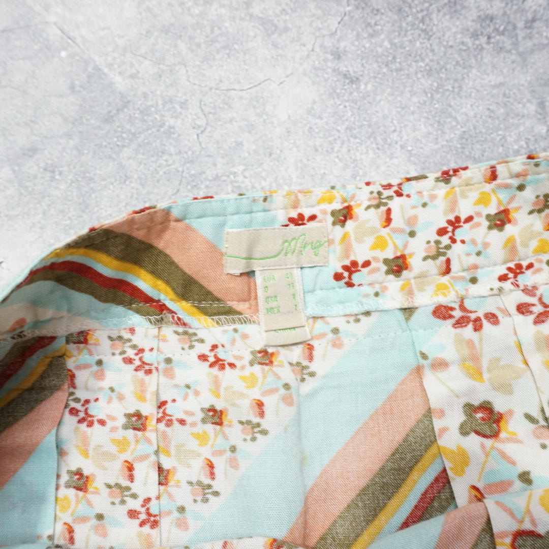 2000s Milly Floral Striped Skirt