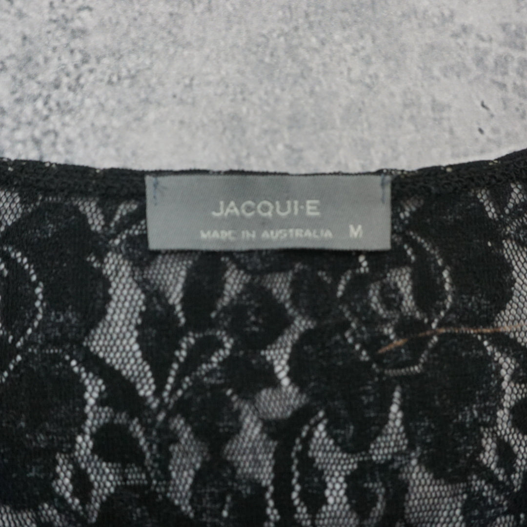 Jacqui E 3/4 Sleeve Floral Lace Top Blouse