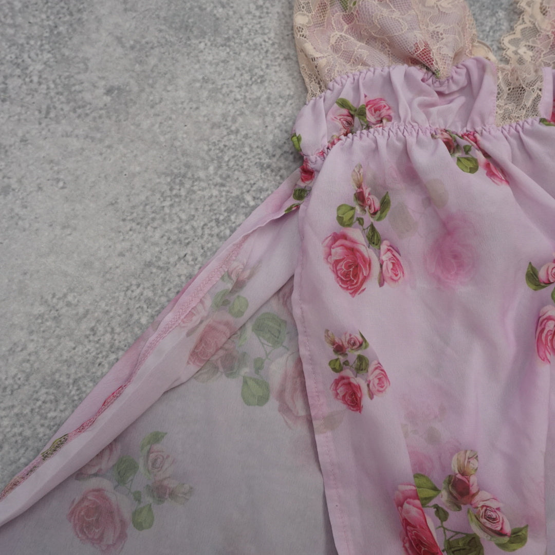 2000s Lace Floral Cami Top