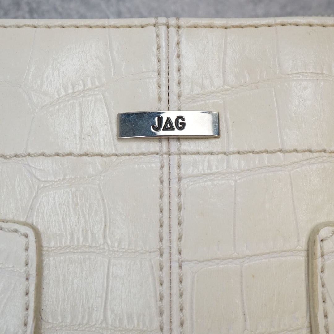 2000s JAG White Buckle Handbag